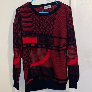 black and red knit cozy sweater - Nok Nok brand
